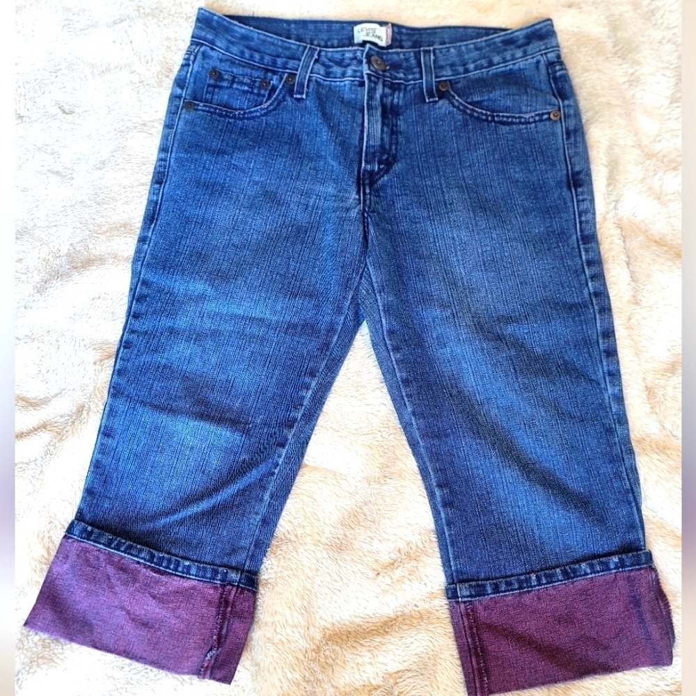 Vintage Levi's Pink Cuff "Worn Look" Capris Sz 11